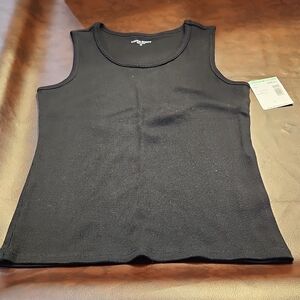 Laura Scott Black Fitted Sleeveless Tank Top